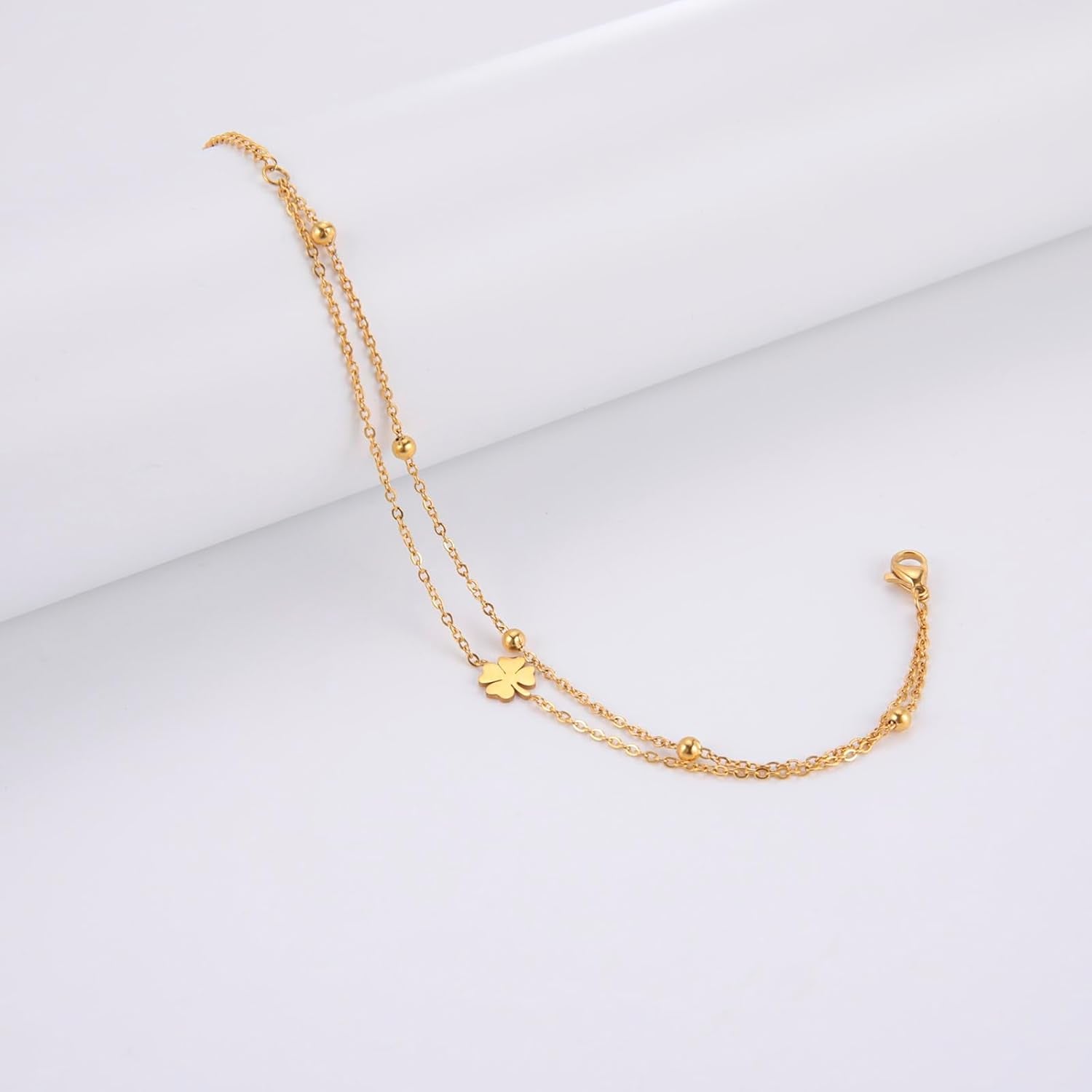 Bracciale Da Donna Con Quadrifoglio, in Acciaio Inox, Con Quadrifoglio, Portafortuna, Alla Moda, Idea Regalo per Le Donne