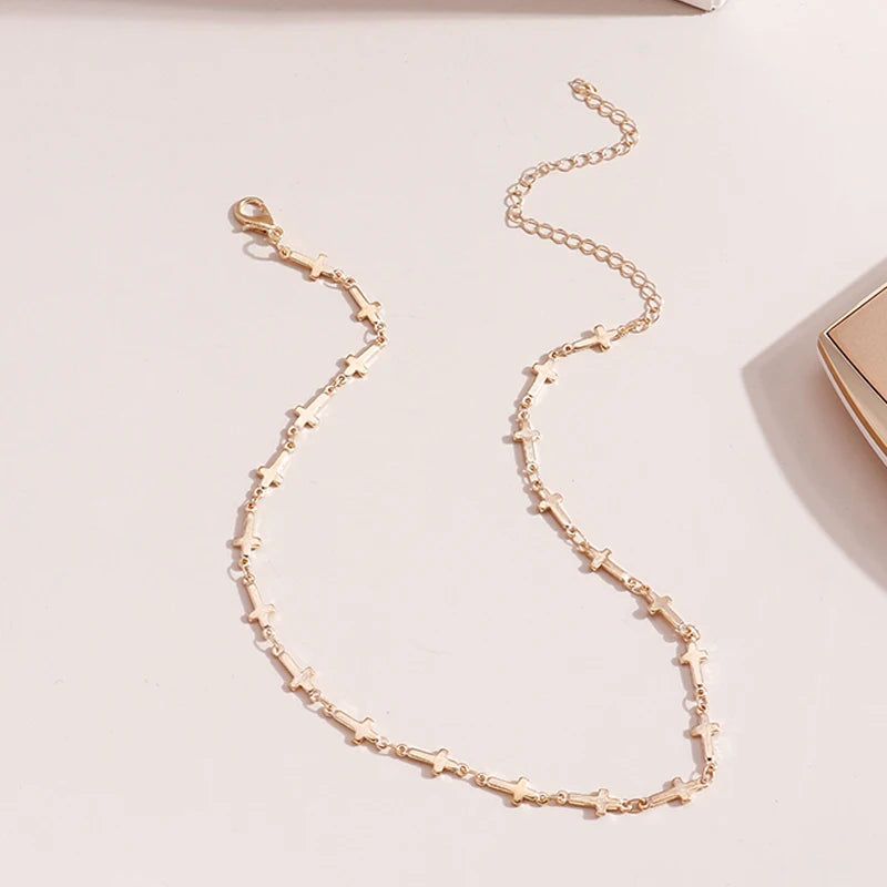 Aihua Multiple Small Cross Clavicle Chain Necklaces & Pendants for Women Hot Sale Femininos Colares Party Jewelry