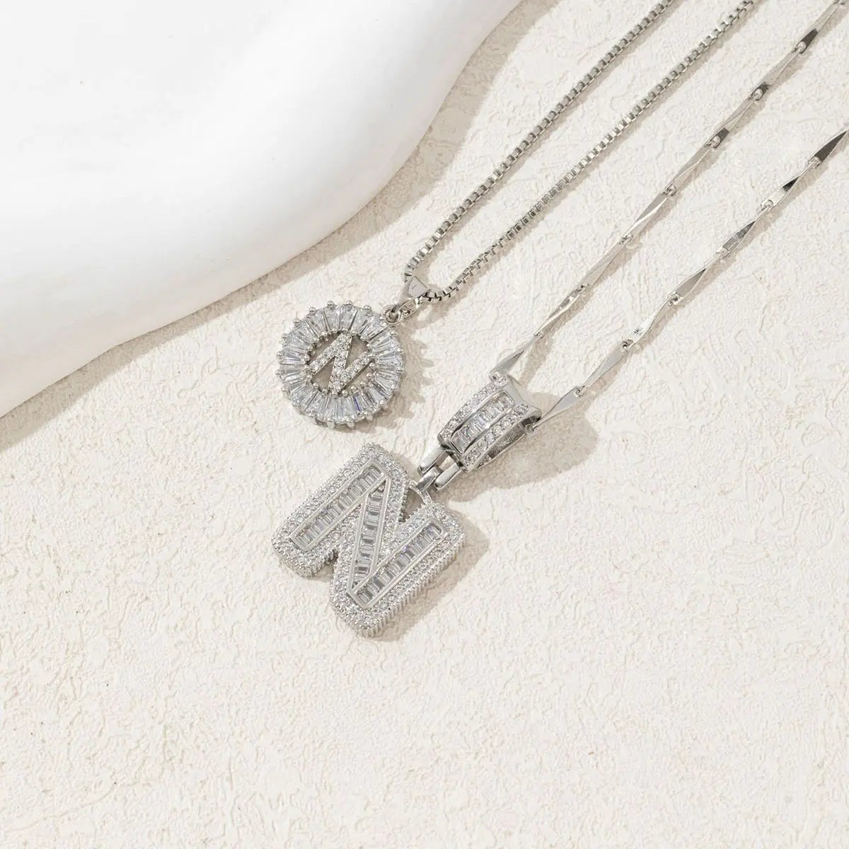 MINDEKA 2 Pack Initial Necklaces Letter Pendant Necklaces 14K Gold Plated Alphabet Necklaces with Adjustable 17''-19'' Chain for Women Mother’S Day Gift
