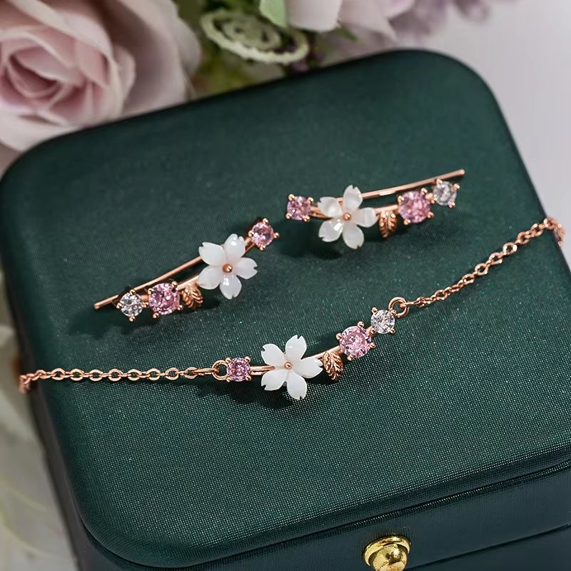 Romantic Shell Flower Pendant Necklace for Women Charm Zircon Clavicle Chain Statement Necklace Aestheitc Choker Jewelry Bijoux