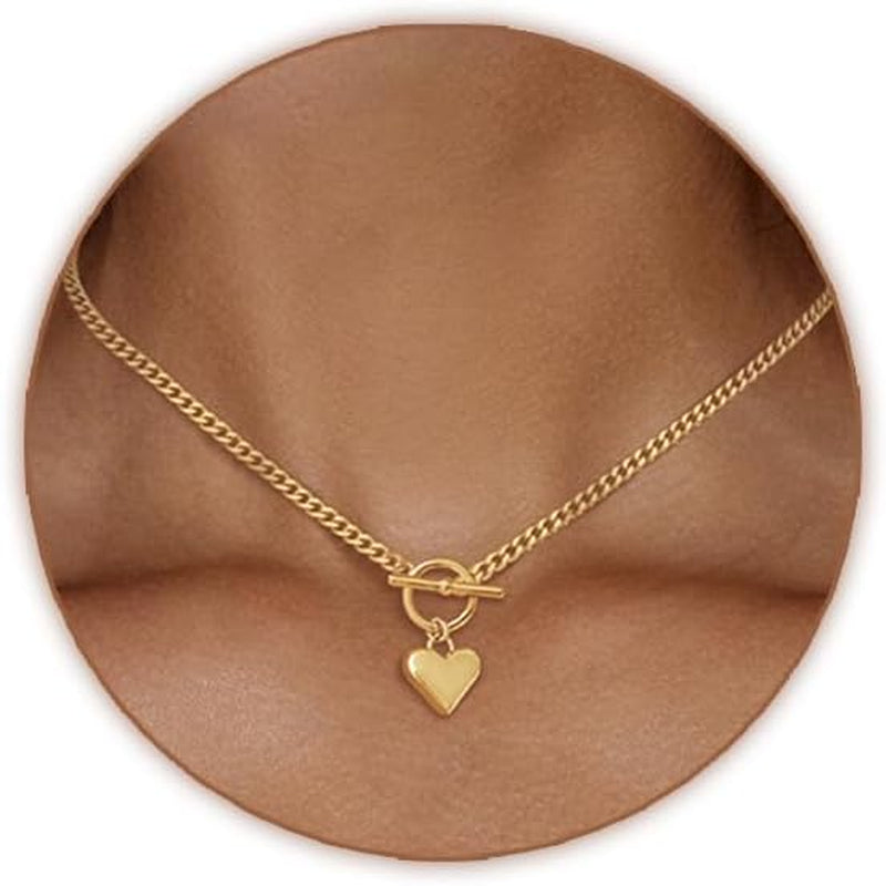 14Kcollana Donna Con Pendente a Cuore, Oro Catenina Elegante E Ipoallergenica, Regalo per Compleanni E Anniversari, Accessorio Moda per Donna E Fidanzata, Design Moderno E Raffinato（43.18Cm）