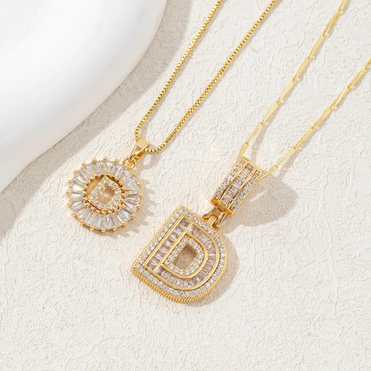 MINDEKA 2 Pack Initial Necklaces Letter Pendant Necklaces 14K Gold Plated Alphabet Necklaces with Adjustable 17''-19'' Chain for Women Mother’S Day Gift