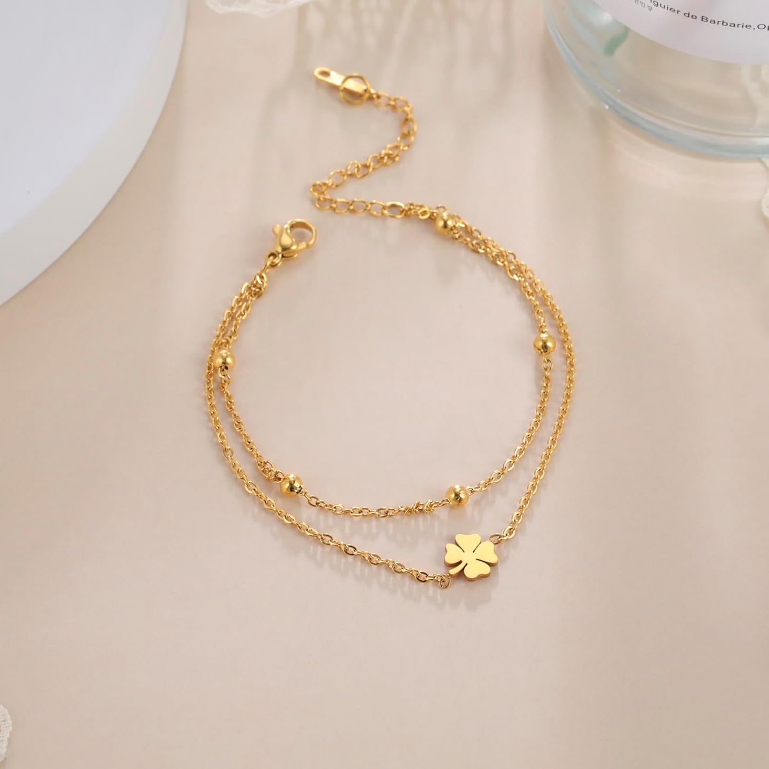 Bracciale Da Donna Con Quadrifoglio, in Acciaio Inox, Con Quadrifoglio, Portafortuna, Alla Moda, Idea Regalo per Le Donne