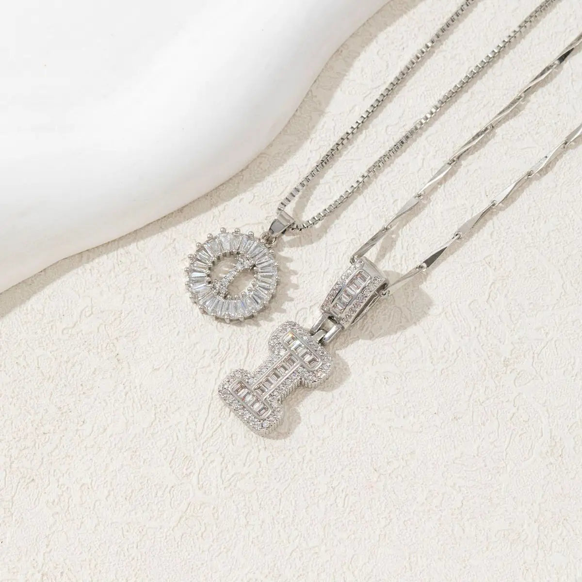 MINDEKA 2 Pack Initial Necklaces Letter Pendant Necklaces 14K Gold Plated Alphabet Necklaces with Adjustable 17''-19'' Chain for Women Mother’S Day Gift