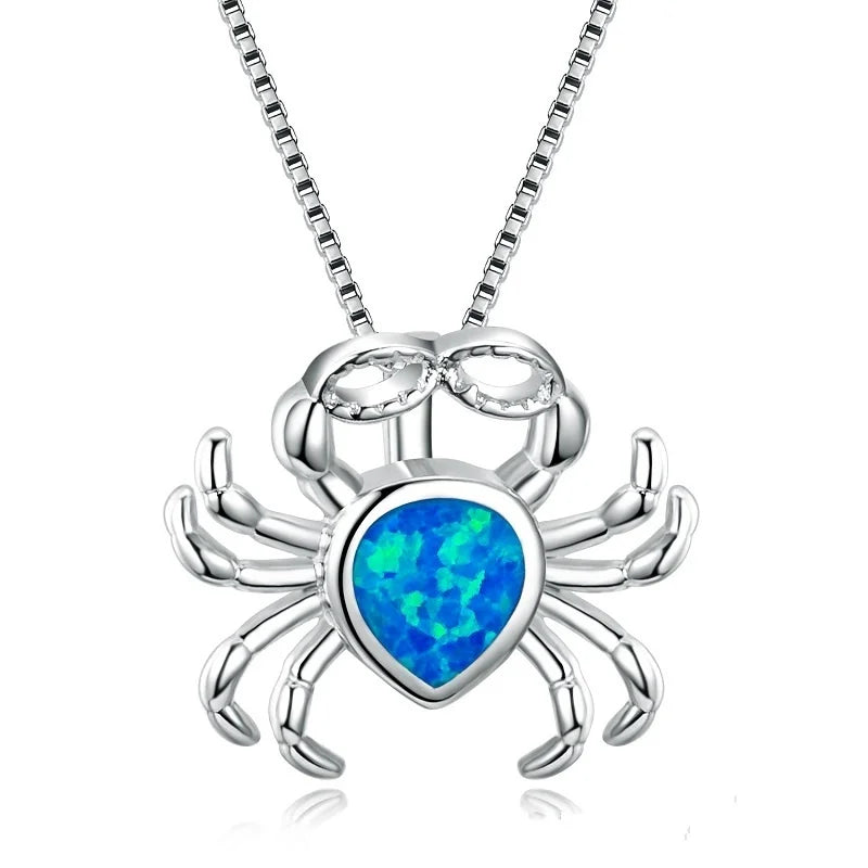 Fashion Big Water Drop White Opal Pendant Necklace for Women Luxury Rose Gold Color Crystal Flower Necklace Jewelry Dropshipping