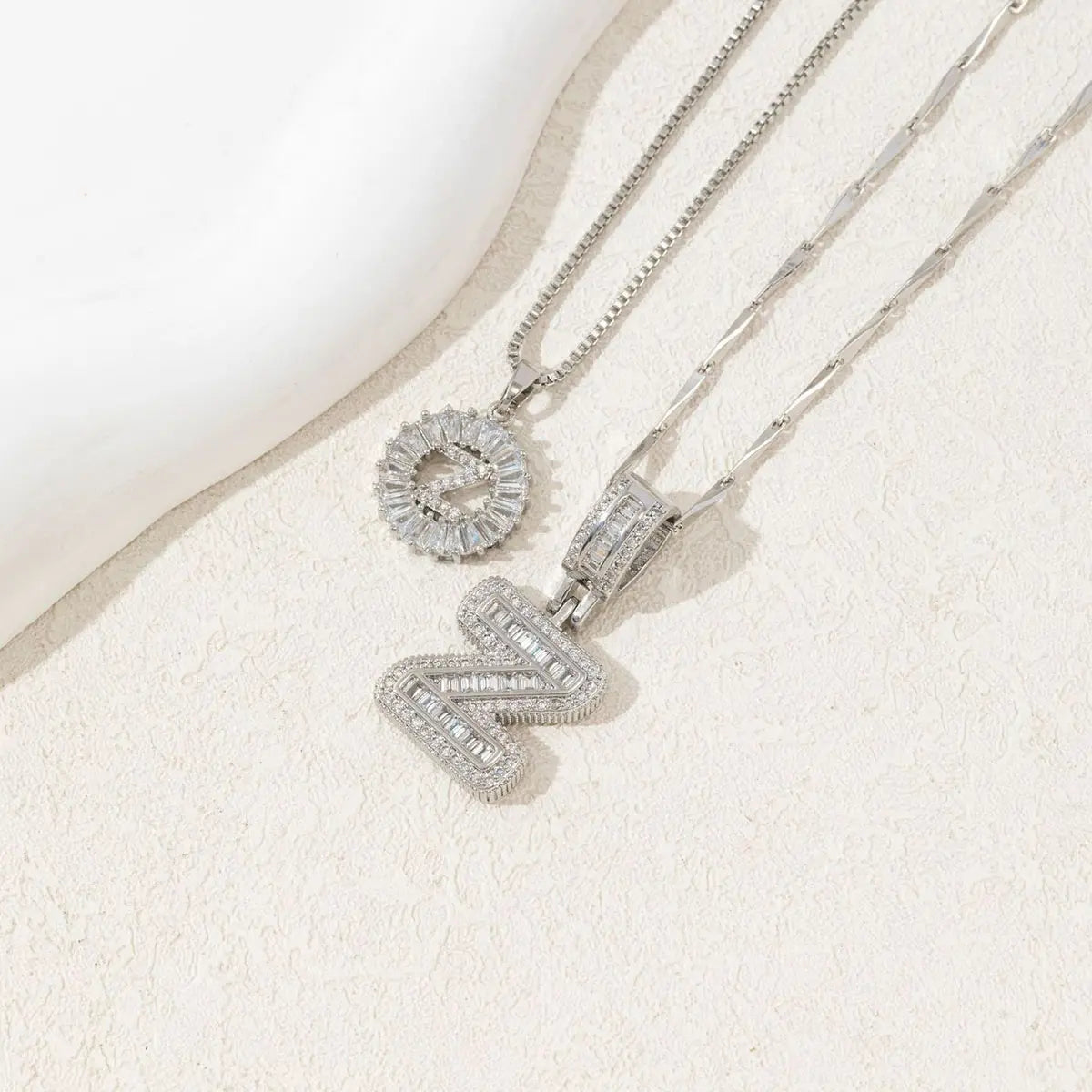 MINDEKA 2 Pack Initial Necklaces Letter Pendant Necklaces 14K Gold Plated Alphabet Necklaces with Adjustable 17''-19'' Chain for Women Mother’S Day Gift