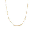 Elegant Baroque Freshwater Pearl Beaded Necklaces Romantic 18K Gold Plated Stainless Steel Chain Necklace for Women Wedding