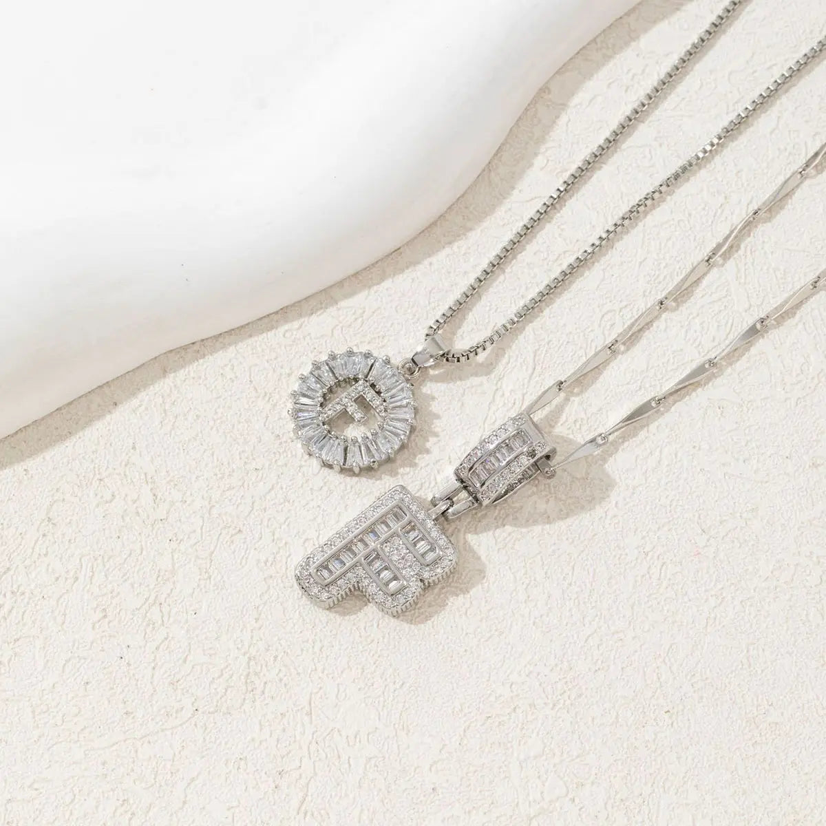 MINDEKA 2 Pack Initial Necklaces Letter Pendant Necklaces 14K Gold Plated Alphabet Necklaces with Adjustable 17''-19'' Chain for Women Mother’S Day Gift