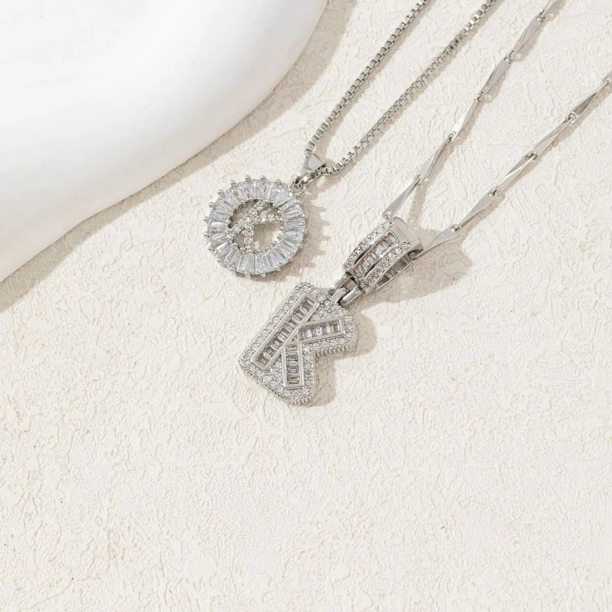 MINDEKA 2 Pack Initial Necklaces Letter Pendant Necklaces 14K Gold Plated Alphabet Necklaces with Adjustable 17''-19'' Chain for Women Mother’S Day Gift