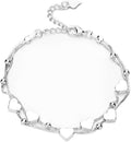 Bracciale Da Donna in Argento 925, Con Cuore, Regolabile, Idea Regalo per Donne E Ragazze (Argento)
