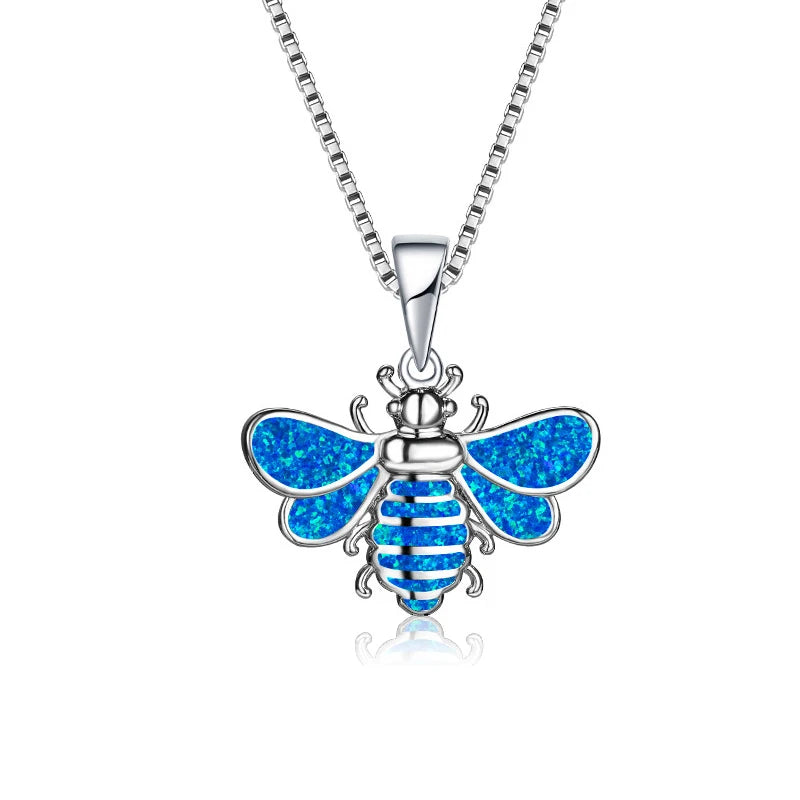 Fashion Big Water Drop White Opal Pendant Necklace for Women Luxury Rose Gold Color Crystal Flower Necklace Jewelry Dropshipping