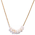 Tarnish Free Natural Pearl Beads Chic Exquisite Necklace Thin Chain Stainless Steel Minimalist Charm Collar Jewelry Women