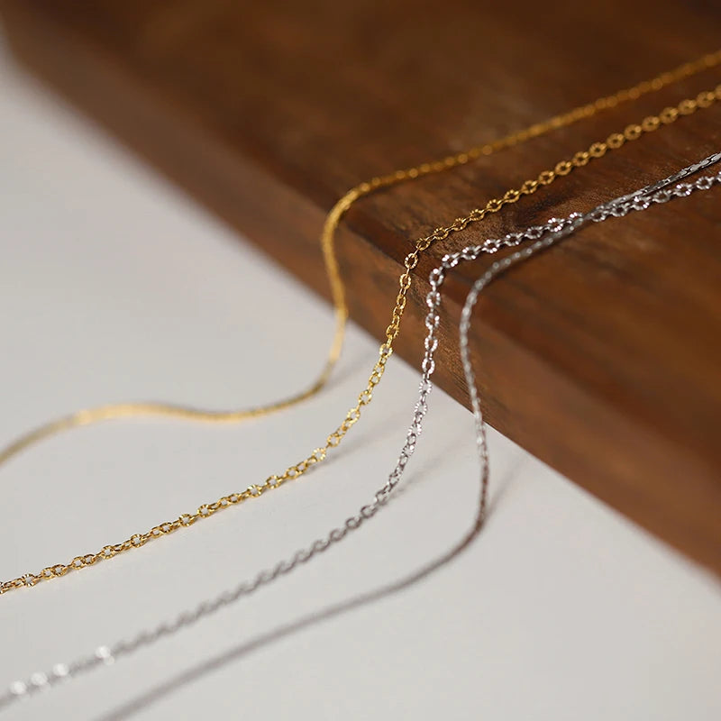 Minimalist Stainless Steel Layering Flash Chain Necklaces for Women Stylish round Pendant Necklaces Waterproof Jewelry Gift