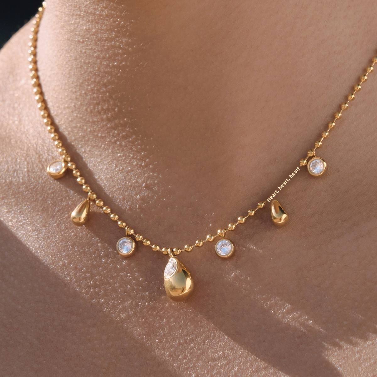 Collana da Donna in Acciaio Inossidabile Placcato Oro 18K, Elegante