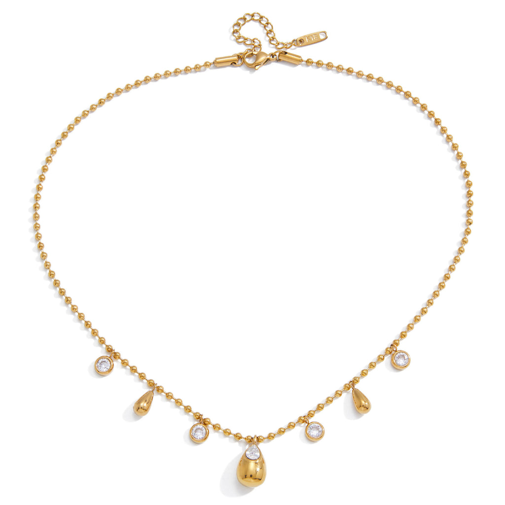 Collana da Donna in Acciaio Inossidabile Placcato Oro 18K, Elegante