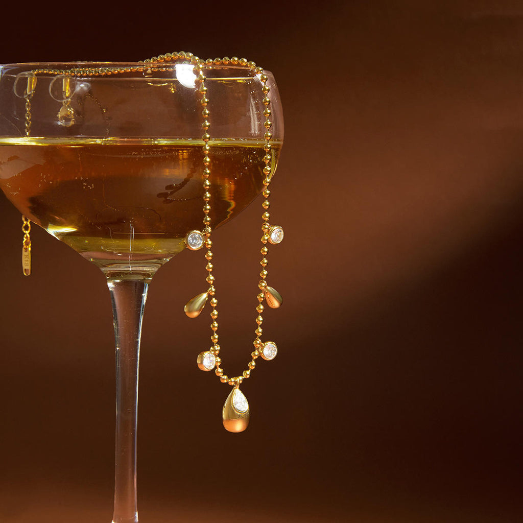 Collana da Donna in Acciaio Inossidabile Placcato Oro 18K, Elegante
